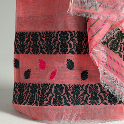 Pink - Assam Traditional Handloom Silk Cotton Mekhela Chador with Blouse Piece 12