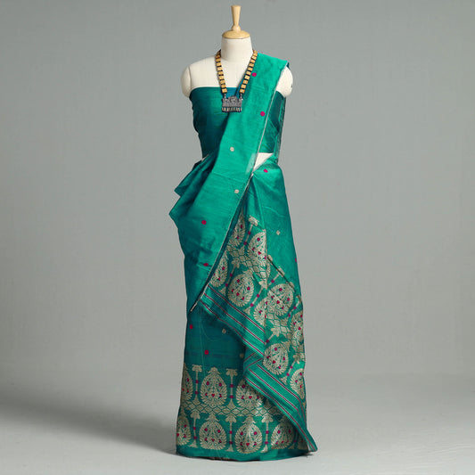 Assam Traditional Handloom Silk Cotton Mekhela Chador with Blouse Piece 13