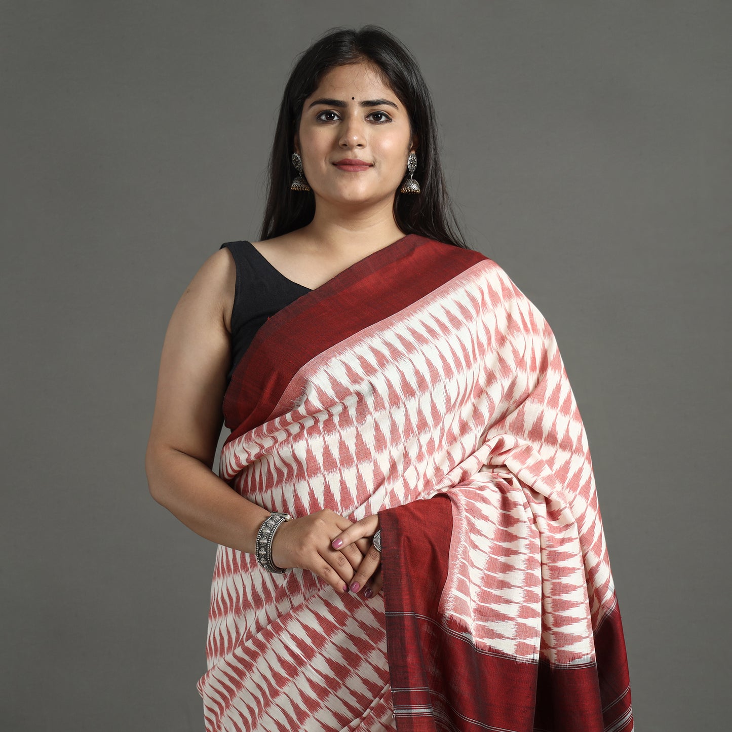 Multicolor - Pochampally Ikat Weave Pure Handloom Cotton Saree 04
