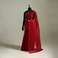 Red - Nazaakat Kota Doria Cotton Plain Saree with Blouse & Jewellery Set 186