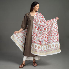 Buy Block Printed Mul Cotton Sanganeri Dupatta