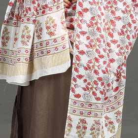 Buy Block Printed Mul Cotton Sanganeri Dupatta