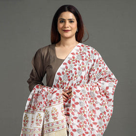 Buy Block Printed Mul Cotton Sanganeri Dupatta