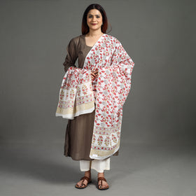 Buy Block Printed Mul Cotton Sanganeri Dupatta