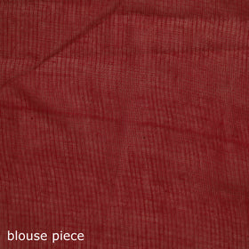 Red - Nazaakat Kota Doria Cotton Plain Saree with Blouse & Jewellery Set 186