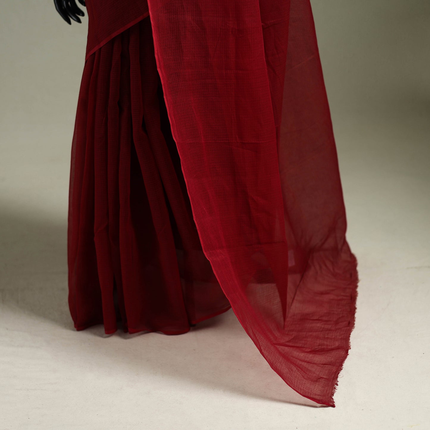 Red - Nazaakat Kota Doria Cotton Plain Saree with Blouse & Jewellery Set 188