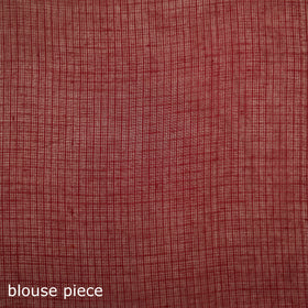 Red - Nazaakat Kota Doria Cotton Plain Saree with Blouse & Jewellery Set 188
