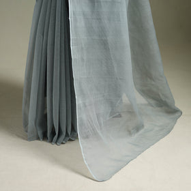 Grey - Nazaakat Kota Doria Cotton Plain Saree with Blouse & Jewellery Set 191