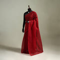 Red - Nazaakat Kota Doria Cotton Plain Saree with Blouse & Jewellery Set 192