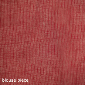 Red - Nazaakat Kota Doria Cotton Plain Saree with Blouse & Jewellery Set 193