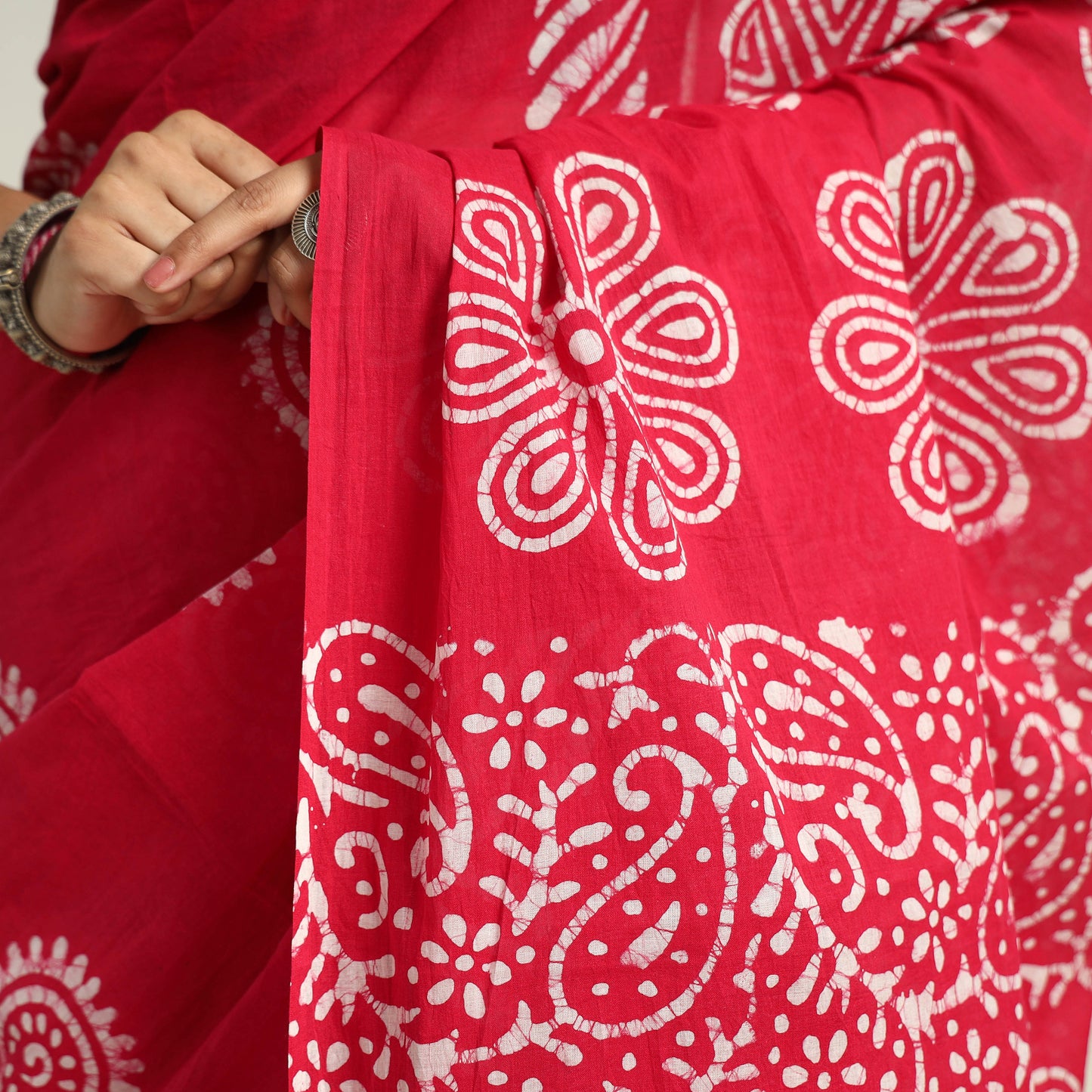 Hand Batik Printed Cotton Saree 02