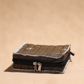 Brown Handmade 4 Pockets Cotton Jewelry Bag 32 