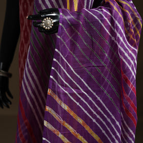 Purple - Kota Doria Cotton Tie-Dye Leheriya Dupatta with Tassels 02