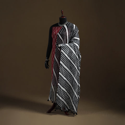 Kota Doria Cotton Tie-Dye Leheriya Dupatta with Tassels 05