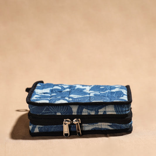 Blue - Handmade 4 Pockets Cotton Jewelry Bag 37