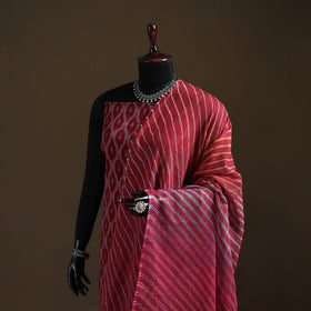 Red - Kota Doria Cotton Tie-Dye Leheriya Dupatta with Tassels 08