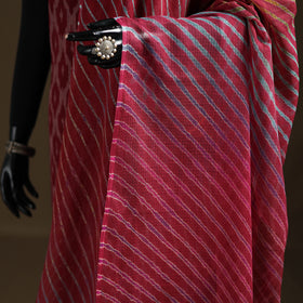 Red - Kota Doria Cotton Tie-Dye Leheriya Dupatta with Tassels 08