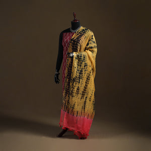 Kota Doria Cotton Tie-Dye Shibori Dupatta with Tassels 12