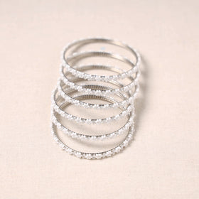 Buy Hapur Flower Beadwork Bangles by Aagaz (Set of 6) Online