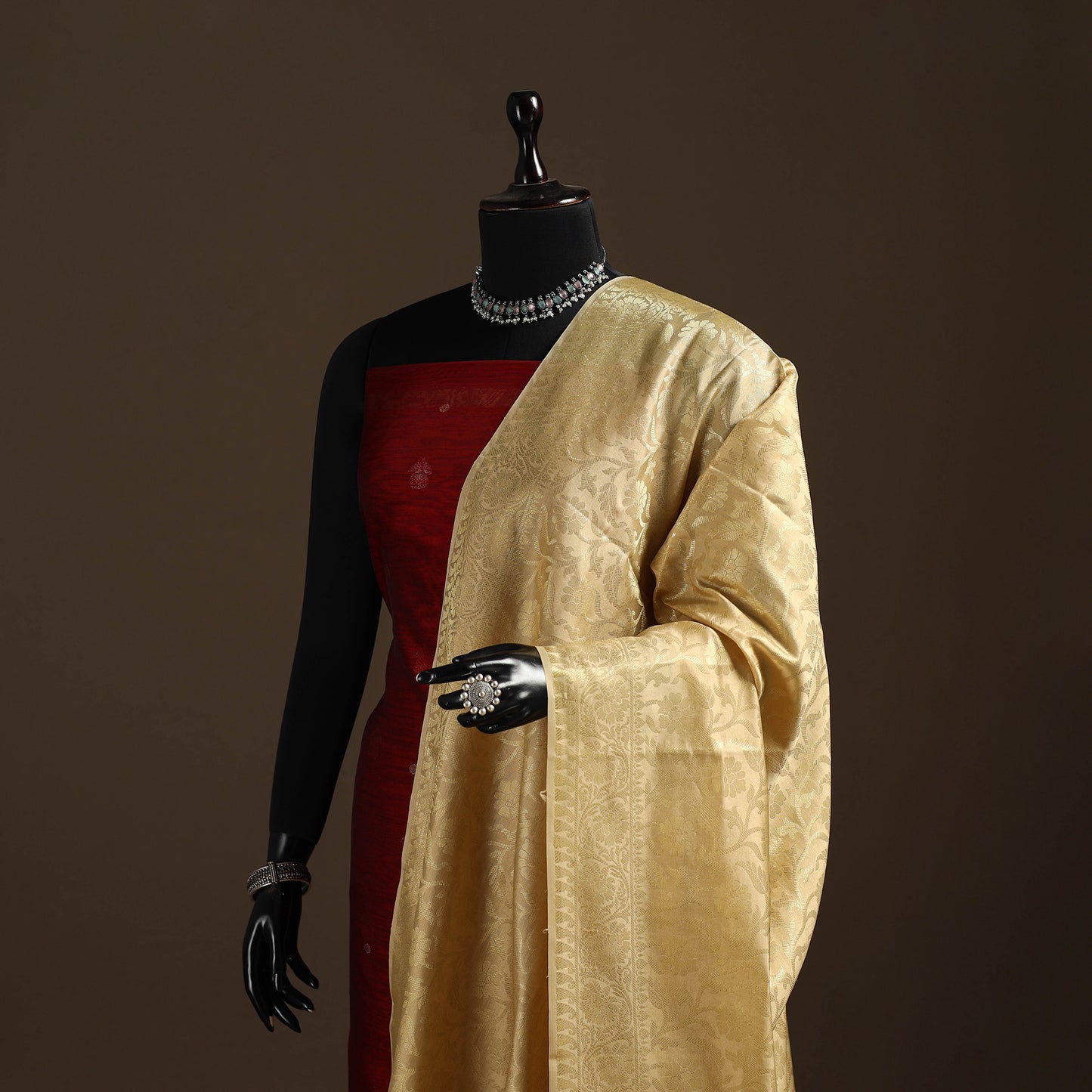 Zari Work Banarasi Silk Dupatta 03