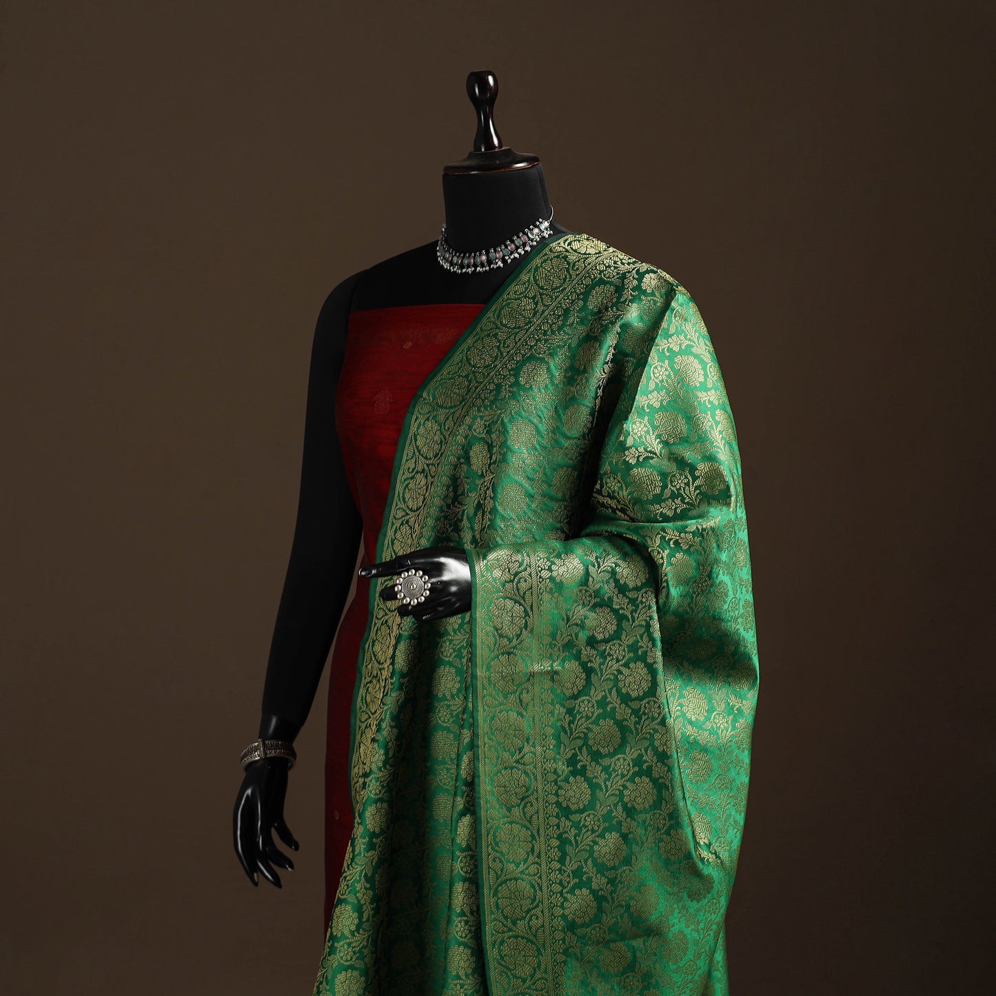 Zari Work Banarasi Silk Dupatta 05