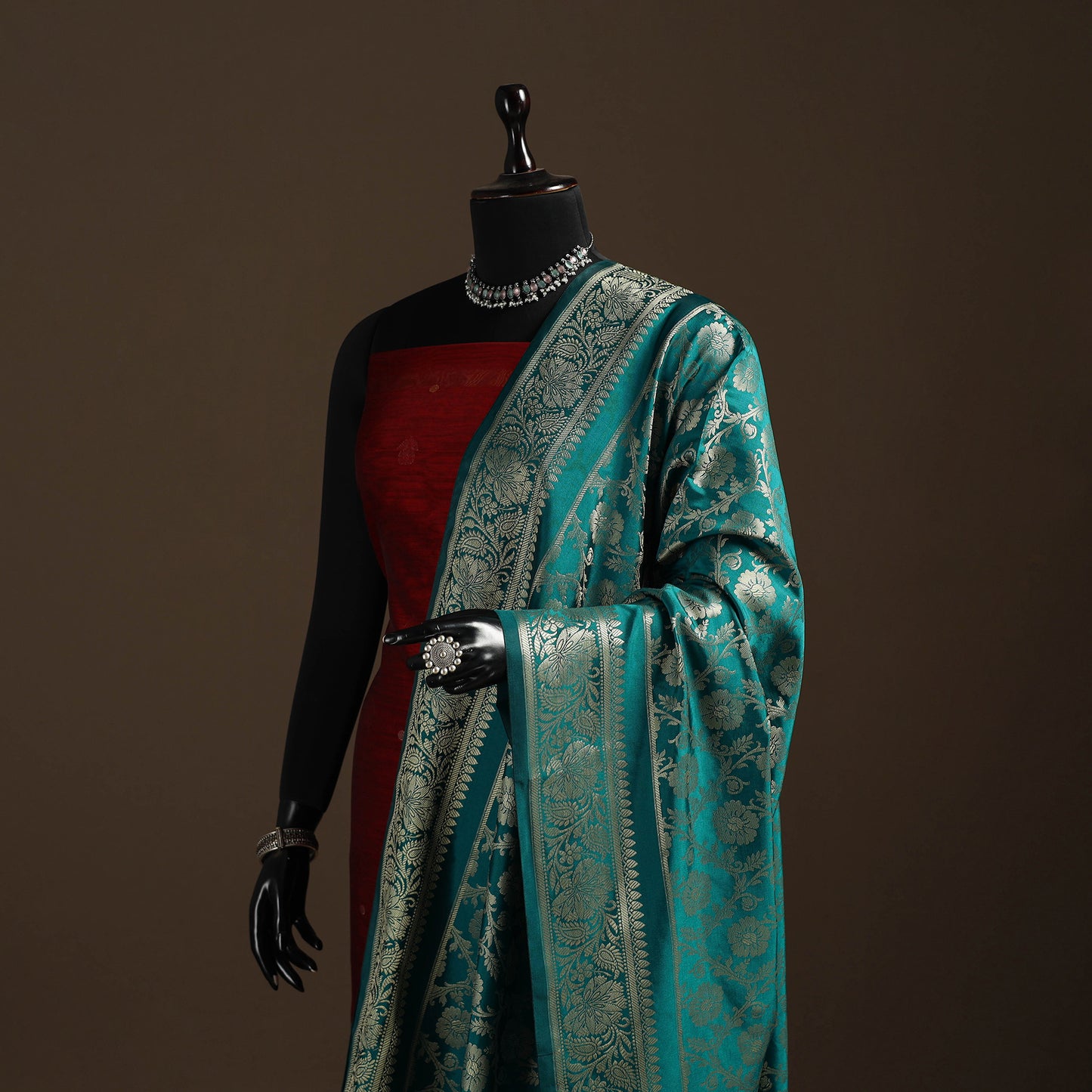 Zari Work Banarasi Silk Dupatta 06