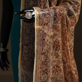 Pedana Kalamkari Hand Block Print Natural Dyed Kota Doria Cotton Dupatta 03