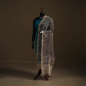 Pedana Kalamkari Hand Block Print Natural Dyed Kota Doria Cotton Dupatta 05