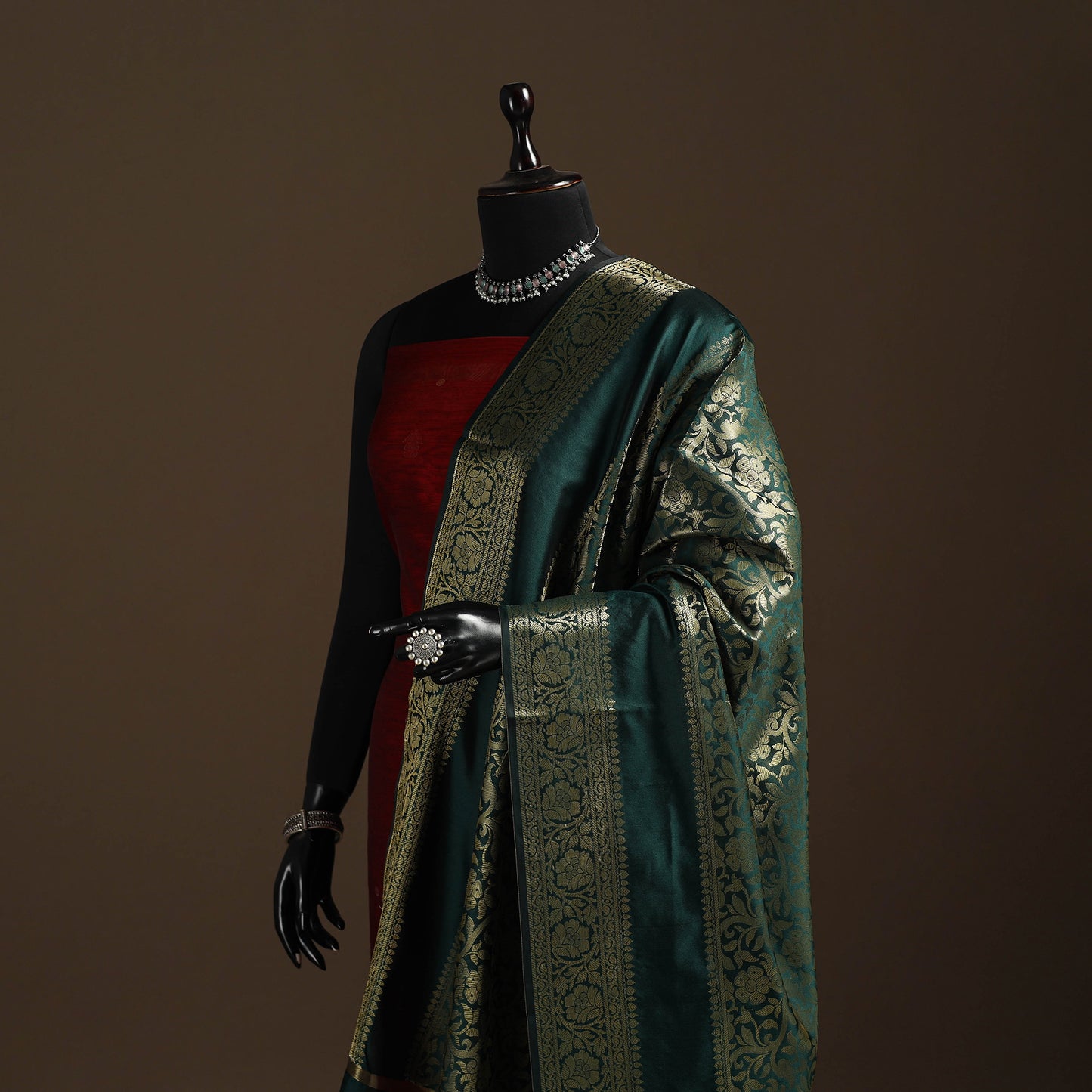 Zari Work Banarasi Silk Dupatta 10