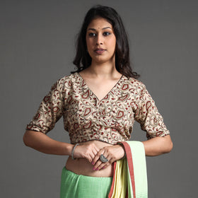 Buy Kalamkari Block Printed Cotton Stitched Blouse 