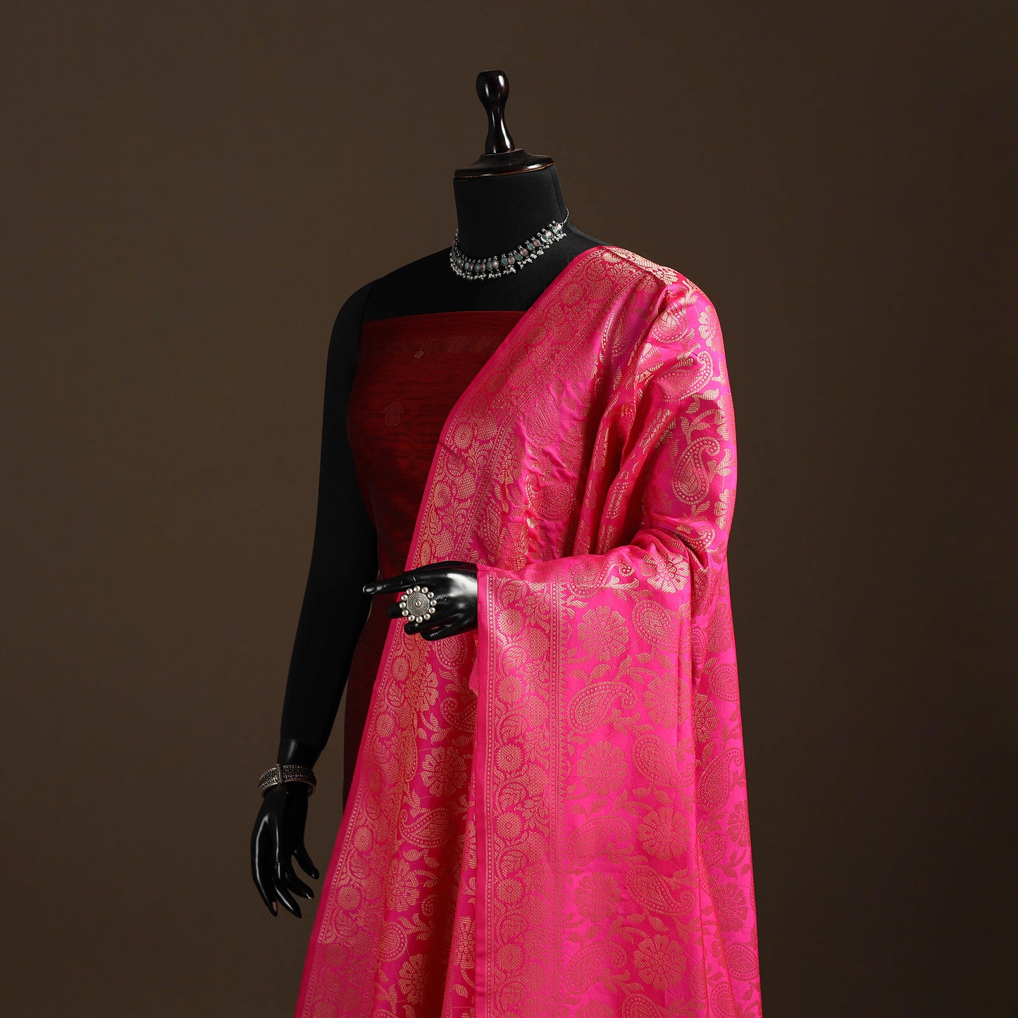 Zari Work Banarasi Silk Dupatta 13