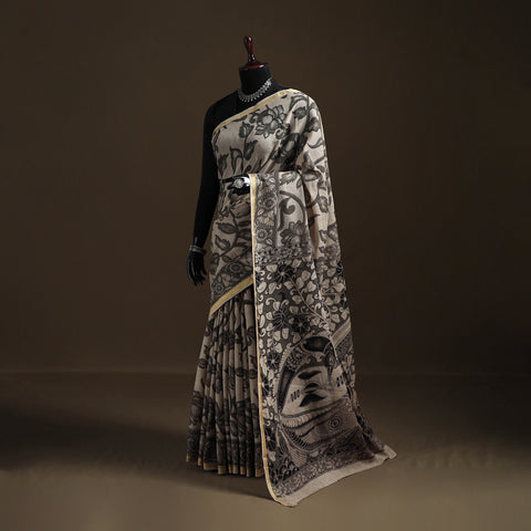 Kalamkari Printed Kota Doria Cotton Saree 01