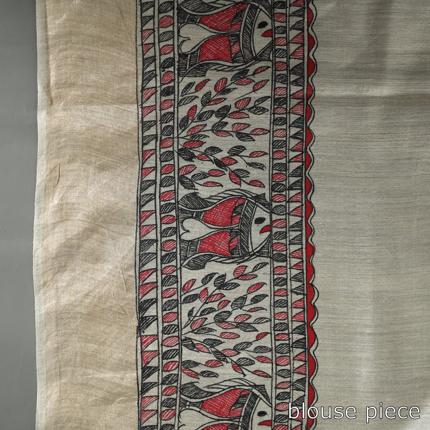 Multicolor - Traditional Madhubani Handpainted Tussar Silk Saree 07