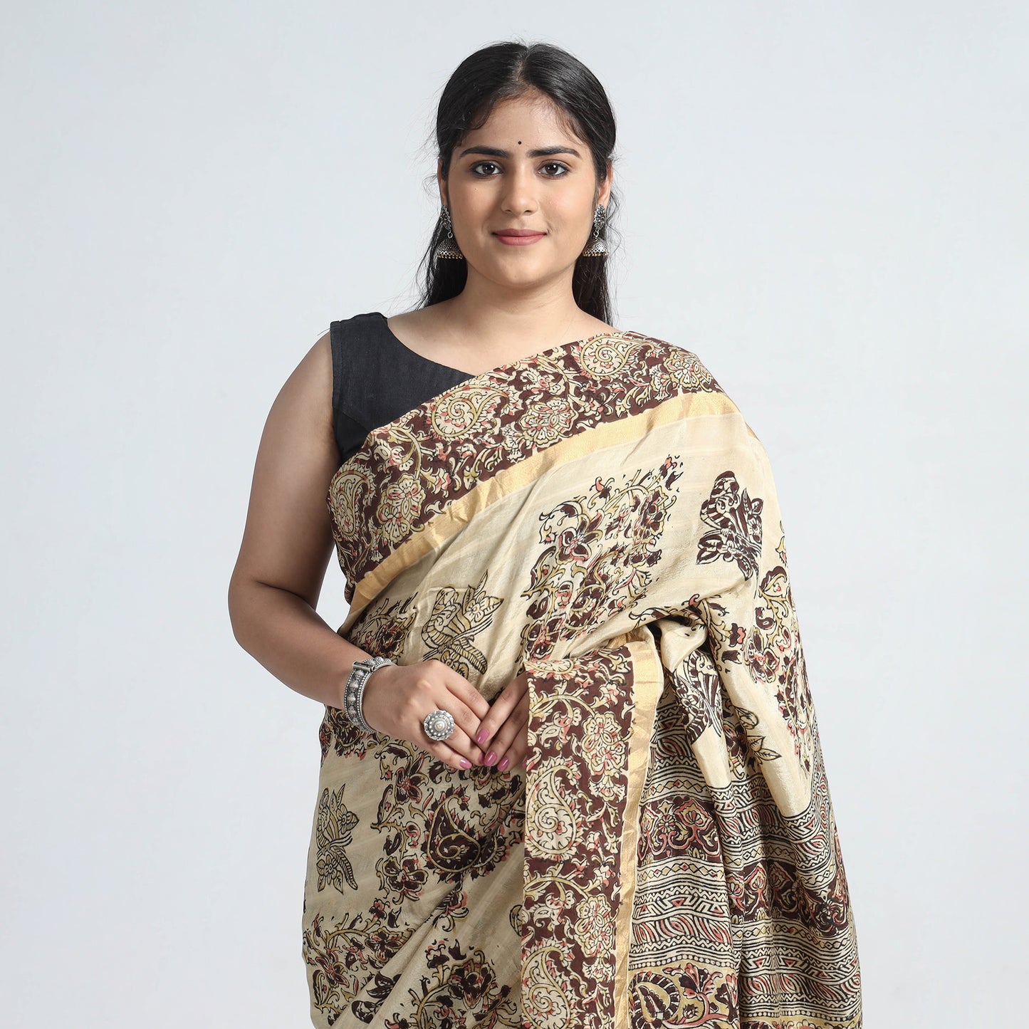 kalamkari printed cotton saree