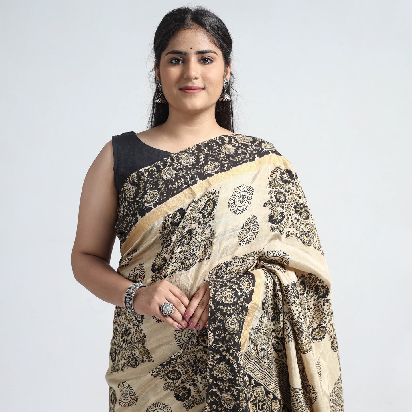 kalamkari printed cotton saree