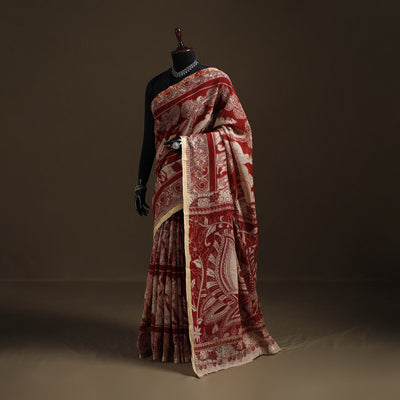 Kalamkari Printed Kota Doria Cotton Saree 04