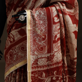 Kalamkari Printed Kota Doria Cotton Saree 04