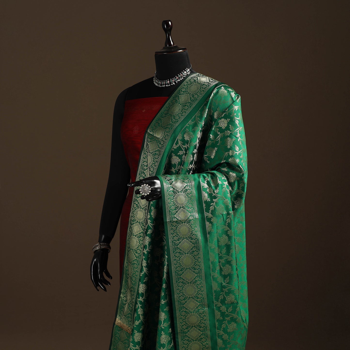 Zari Work Banarasi Silk Dupatta 19