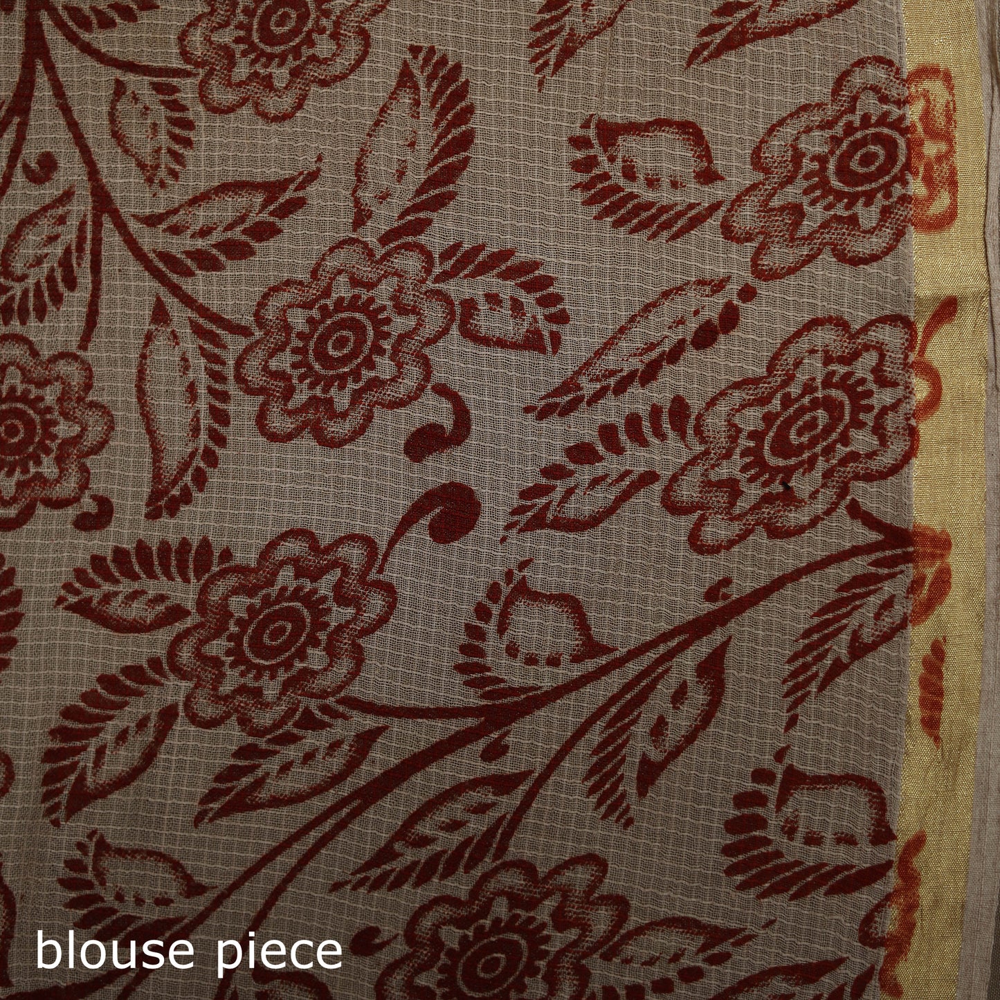 Kalamkari Printed Kota Doria Cotton Saree 04