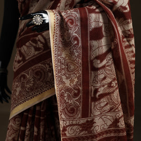 Kalamkari Printed Kota Doria Cotton Saree 05