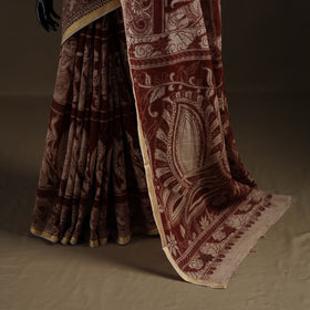 Kalamkari Printed Kota Doria Cotton Saree 05