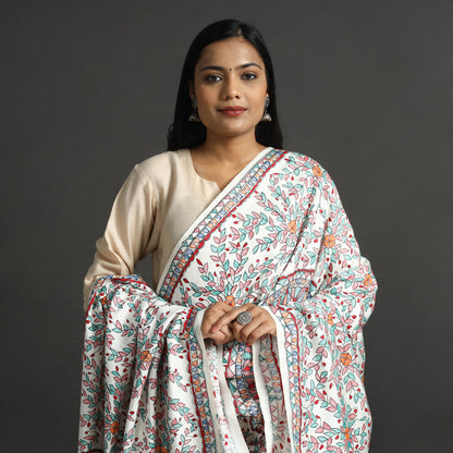 Multicolor - Traditional Madhubani Handpainted Silk Cotton Handloom Dupatta with Tassels 21