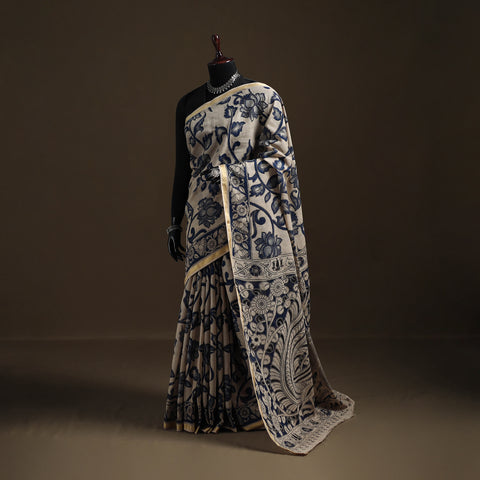 Kalamkari Printed Kota Doria Cotton Saree 11