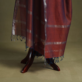 Red - handloom silk cotton maheshwari dupatta 02
