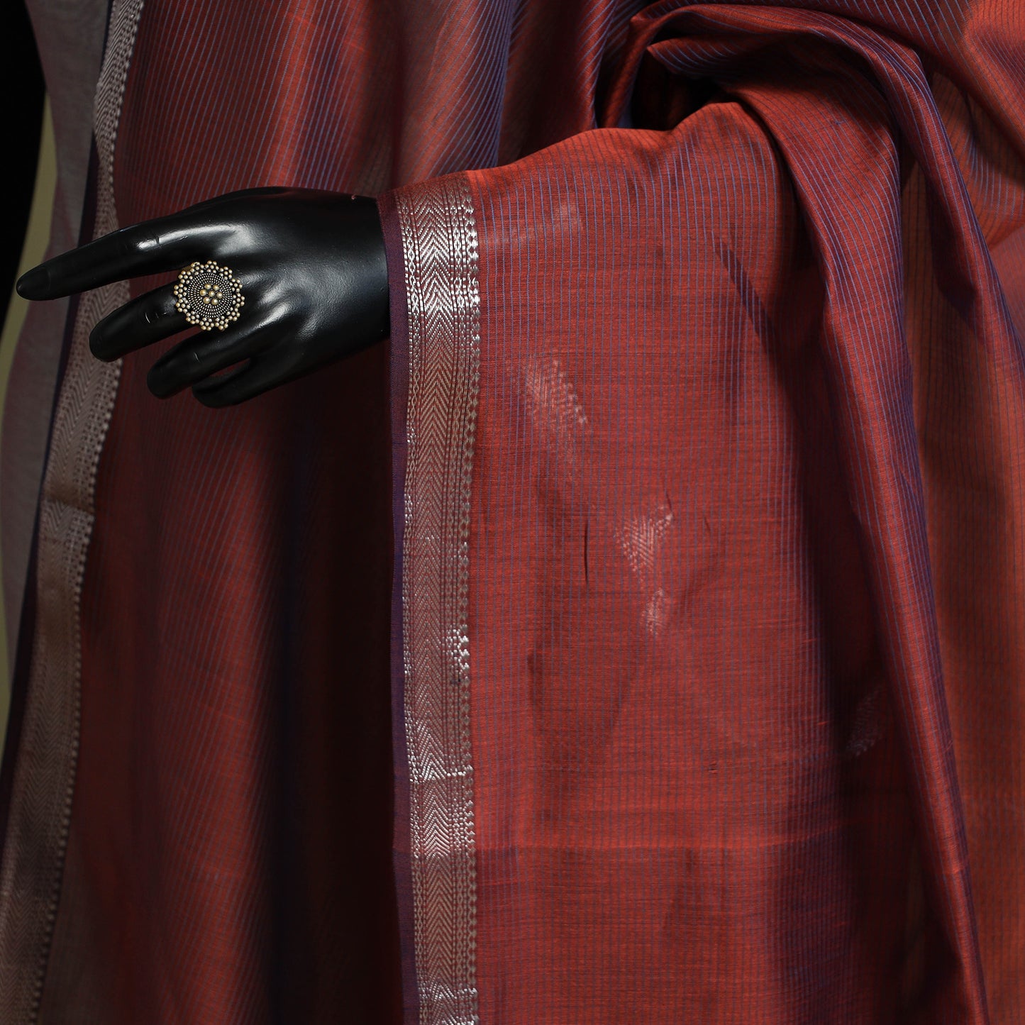 Red - handloom silk cotton maheshwari dupatta 02