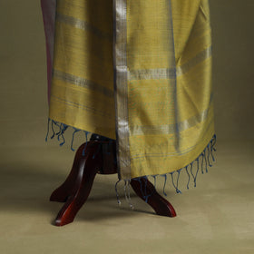 Green - handloom silk cotton maheshwari dupatta 01