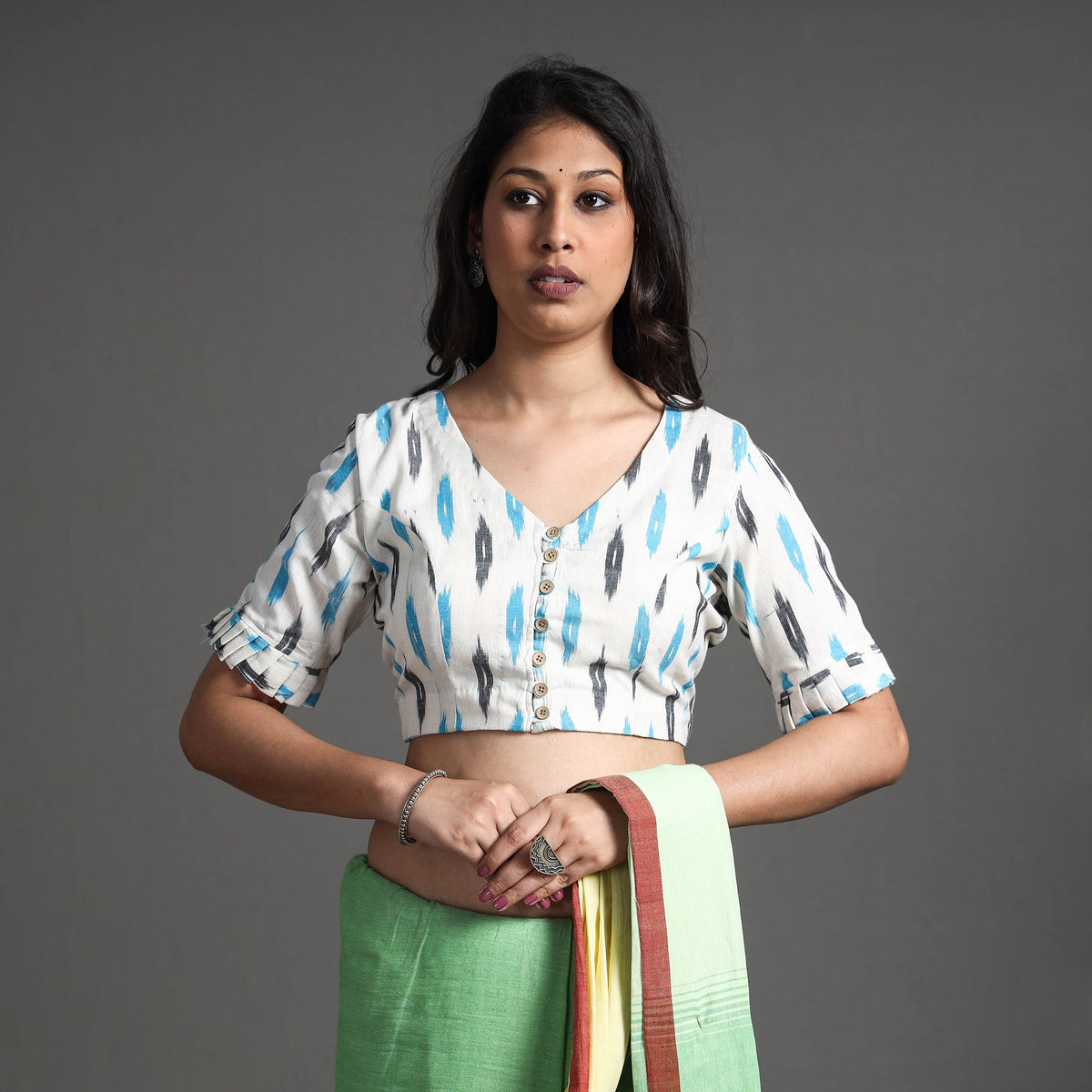 pochampally ikat stitched blouse 