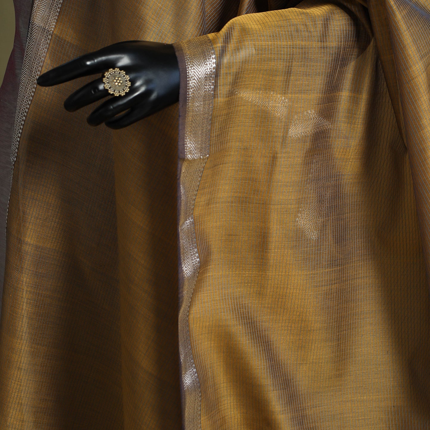 Brown - handloom silk cotton maheshwari dupatta 05