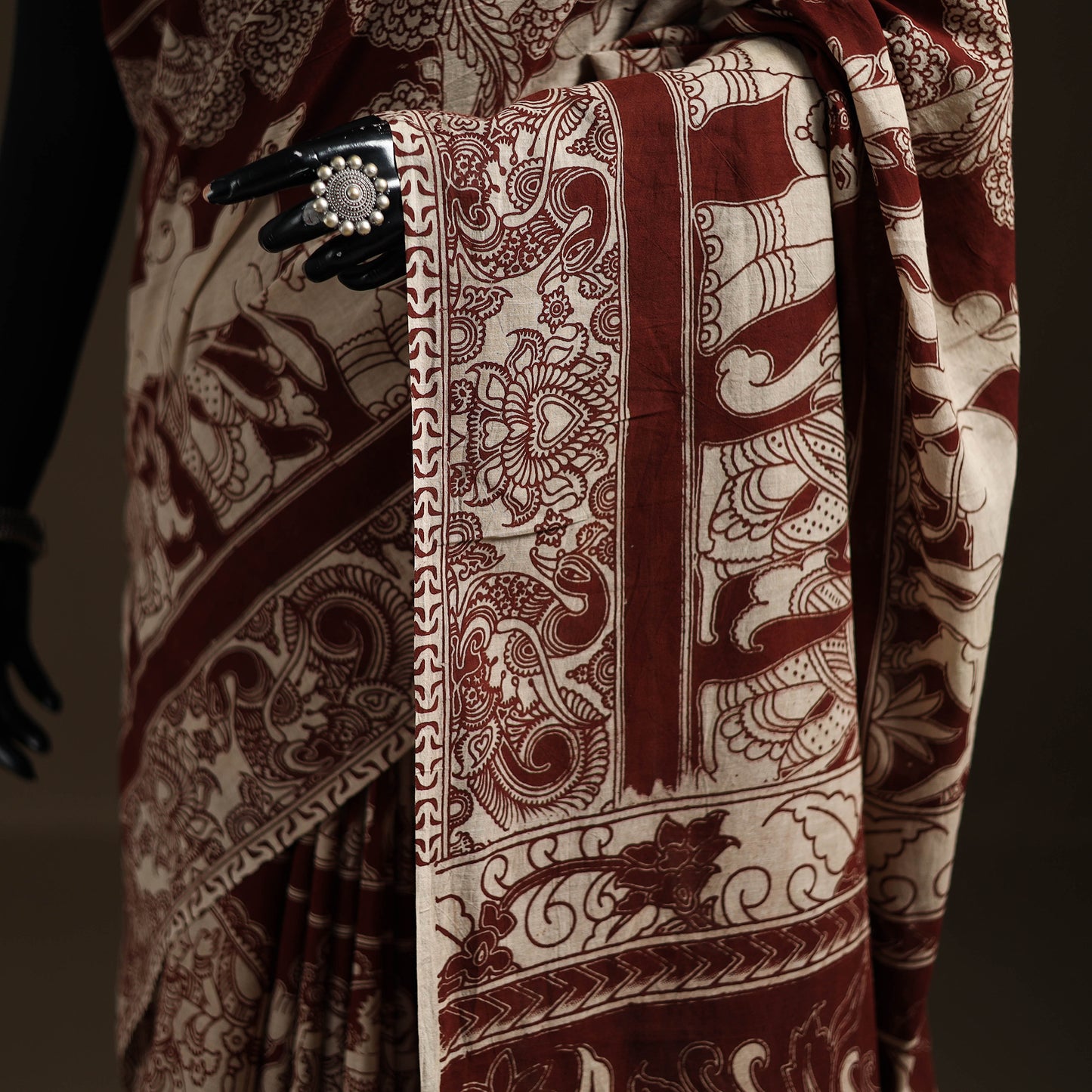 Kalamkari Printed Pure Mul Cotton Saree 16