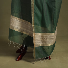 Green - handloom silk cotton maheshwari dupatta 30